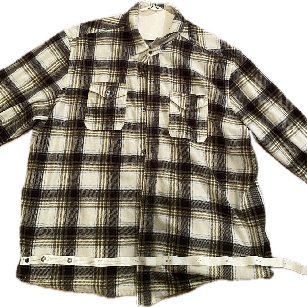 Eddie Bauer Gray and White Flannel Shirt- super soft to the touch